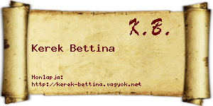 Kerek Bettina névjegykártya